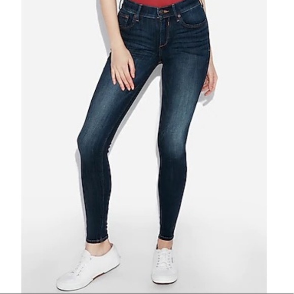 Express NWT! Exp Supportsoft Dark Wash Mid-Rise Legging Jean Size 0